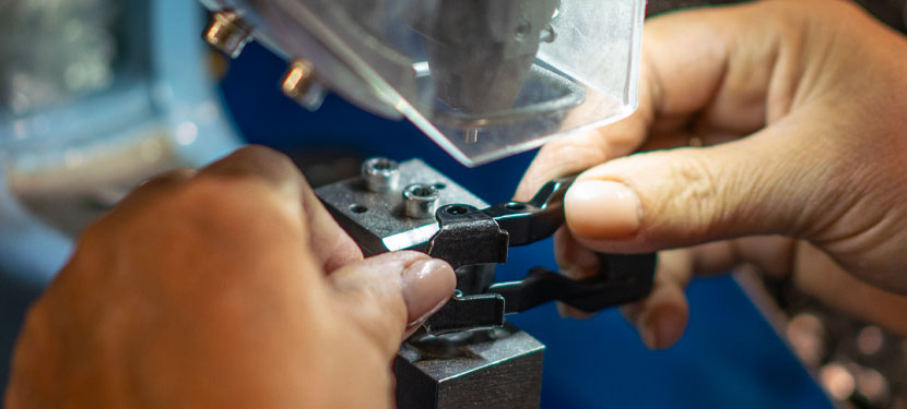 Complex mechanism assembly process.