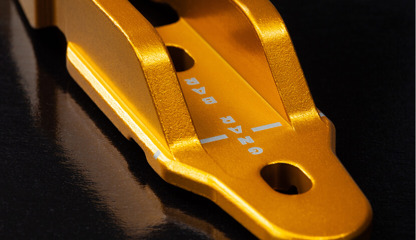 example of a hook in which laser cutting has been used