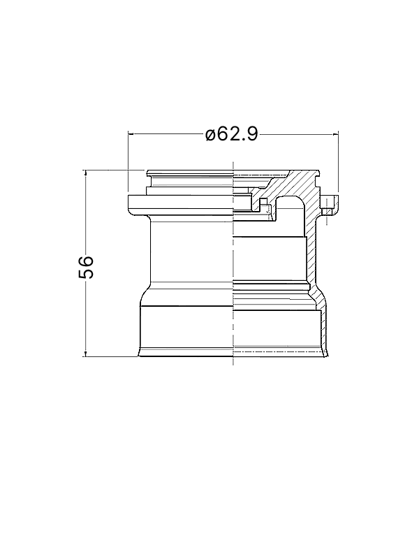 disegno tecnico Componenti per un sistema di pompaggio del liquido di raffreddamento per autoveicoli.